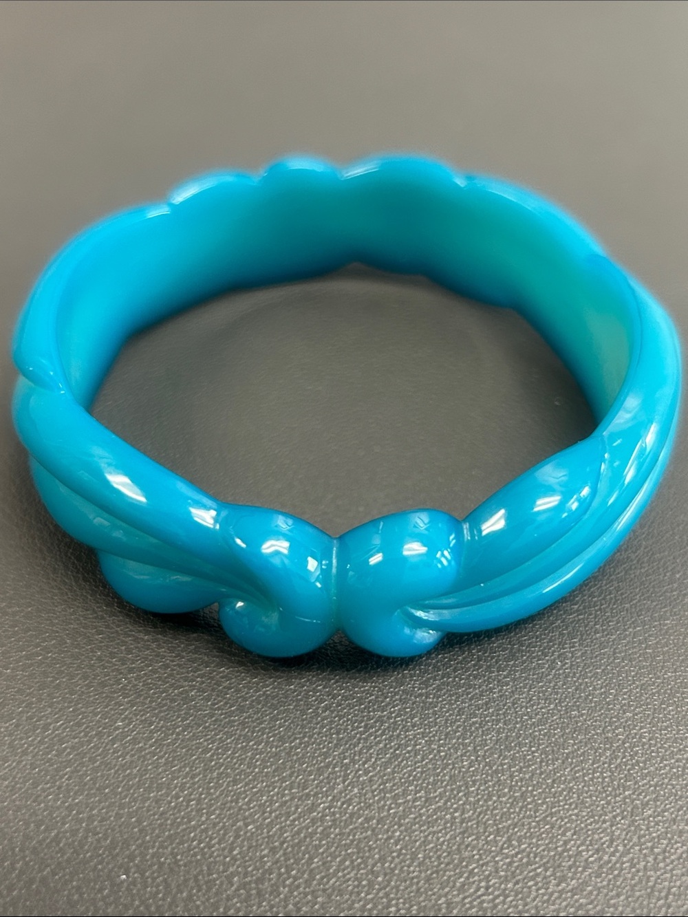 Vintage Buch & Deichmann B&D Denmark 1981 Blue Lucite Acrylic Bangle Bracelet